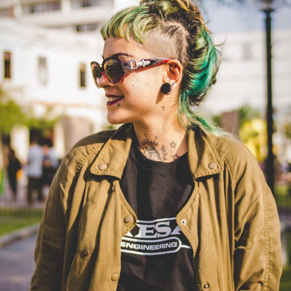 alternative punk woman with undercut