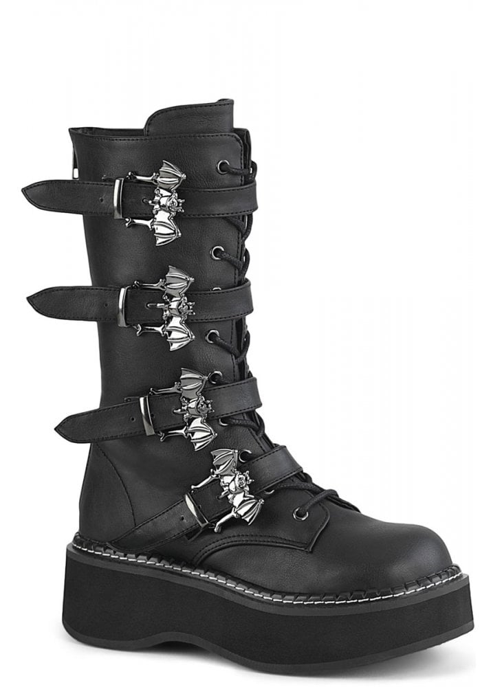 DemoniaCult Emily 322 Bat Buckle Boots