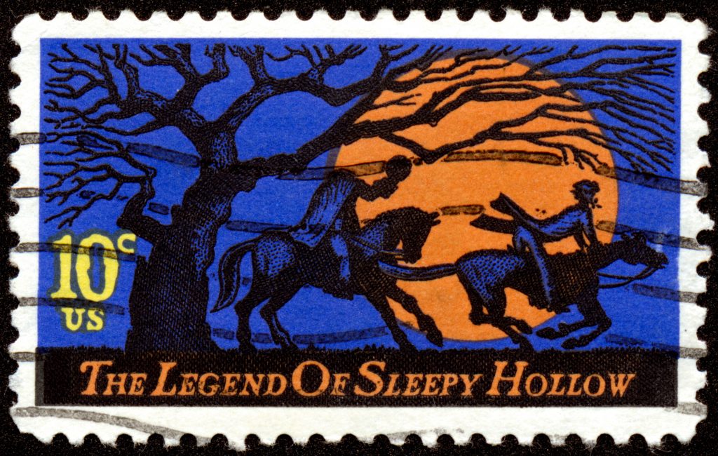 postal stamp with The Legend of Sleepy Hollow