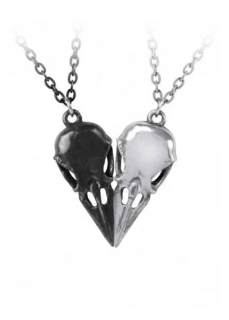 Alchemy Gothic Coeur Crane Friendship Necklace