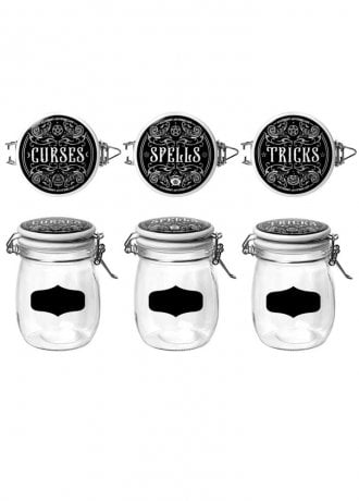 Alchemy Gothic Curses, Tricks & Spells Storage Jar Set