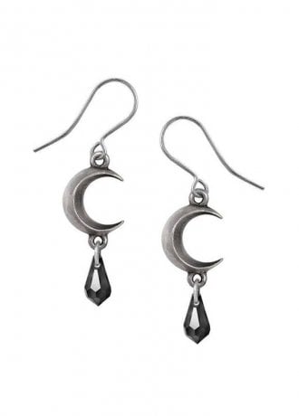 Alchemy Gothic Dark Tears Of The Moon Earrings