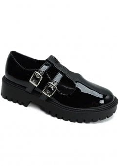 Double Buckle Mary Janes With Lug Sole