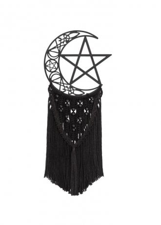 Alchemy Gothic Moon Hex Macrame Wall Hanging