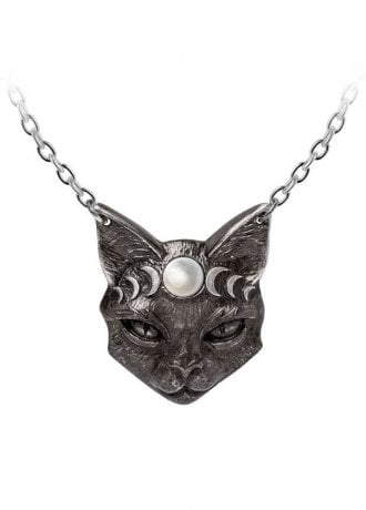 Alchemy Gothic Mystic Moon Cat Pendant