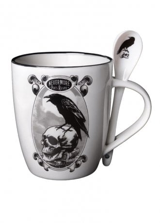 Alchemy Gothic Poe’s Raven Mug & Spoon Set