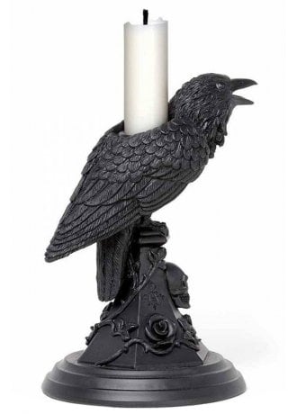 Alchemy Gothic Poe's Raven Candle Stick 