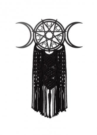Alchemy Gothic Triple Moon Macrame Wall Hanging