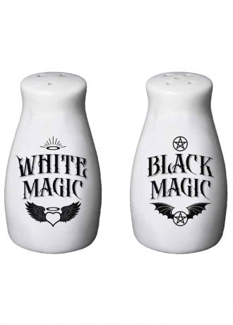 Alchemy Gothic White Magic/Black Magic Salt & Pepper Set