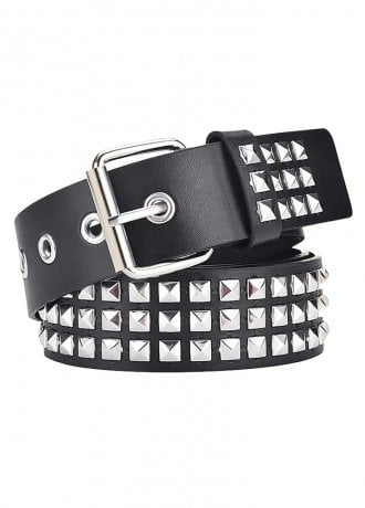 Attitude Clothing 3 Row Mini Pyramid Stud Belt
