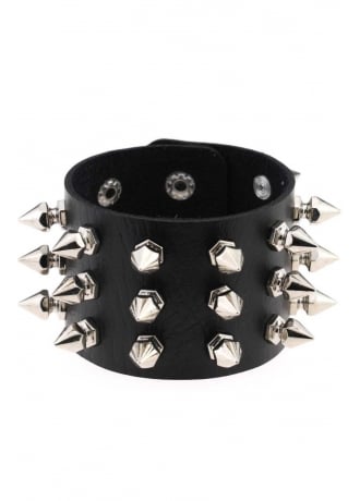 Attitude Clothing 3 Row Spiked Hex Stud Wristband