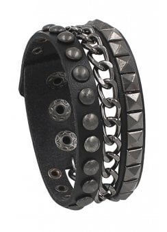 3 Row Stud & Chain Wristband