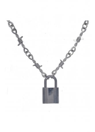 Attitude Clothing Barbed Wire Padlock Necklace