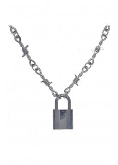 Barbed Wire Padlock Necklace
