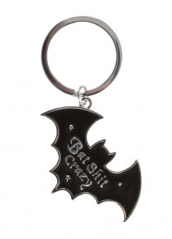 Bat Shit Crazy Metal Bat Keyring