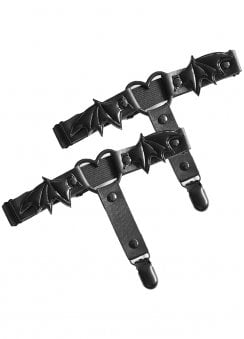 Batwing Heart Thigh Garters