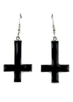 Black Cross Earrings