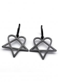 Black Heartagram Earrings