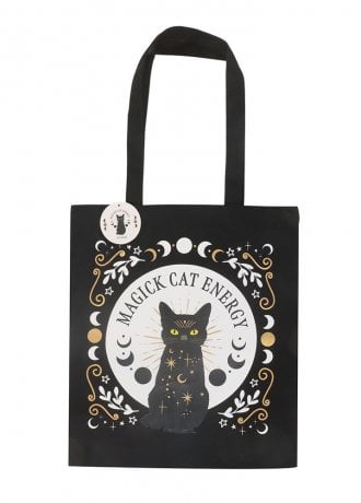 Attitude Clothing Black Magick Cat Energy Tote Bag