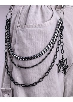 Black-Out Spider Triple Wallet Chain