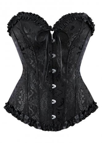 Attitude Clothing Black Satin Corset
