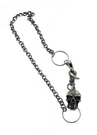 Attitude Clothing Burnished Silver Skull Chain