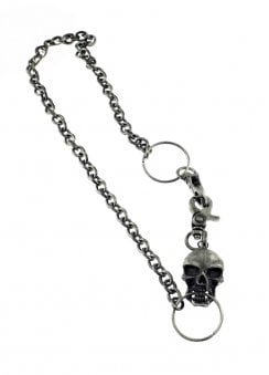 Burnished Silver Skull Chain