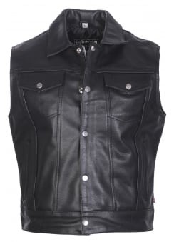 Cut-Off Leather Biker Jacket