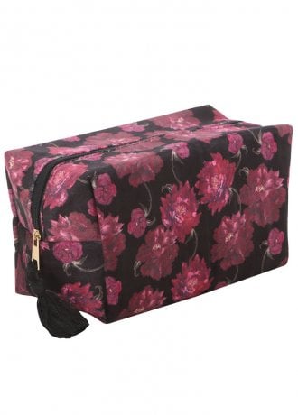 Attitude Clothing Dark Romance Floral Print Makeup Bag