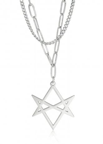 Attitude Clothing Double Chain Hexagram Necklace