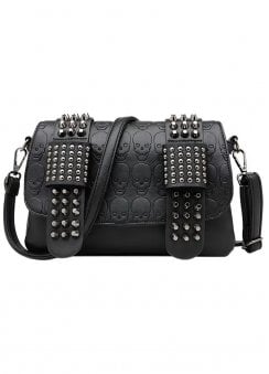 Faux Leather Skulls & Studs Bag