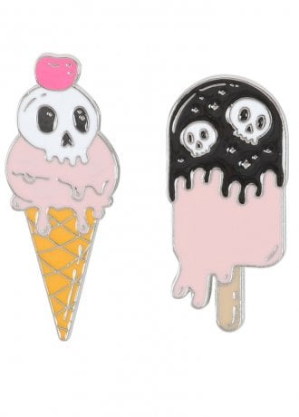 Attitude Clothing Freaking Melting Ice Cream Enamel Pin Badge Set
