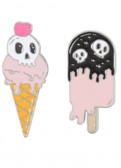 Freaking Melting Ice Cream Enamel Pin Badge Set