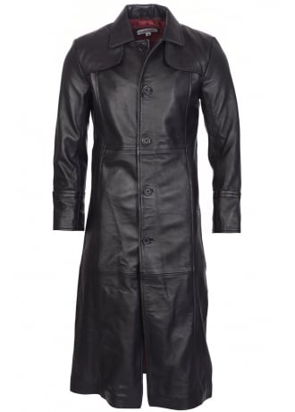 Attitude Clothing Full Length Leather Trench Coat