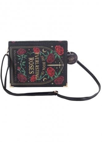 Attitude Clothing Gothic Rose Book Shaped Crossbody Bag