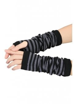 Grey & Black Striped Armwarmers