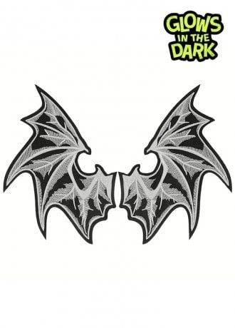 Attitude Clothing Large Glow In The Dark Bat Wing Patches
