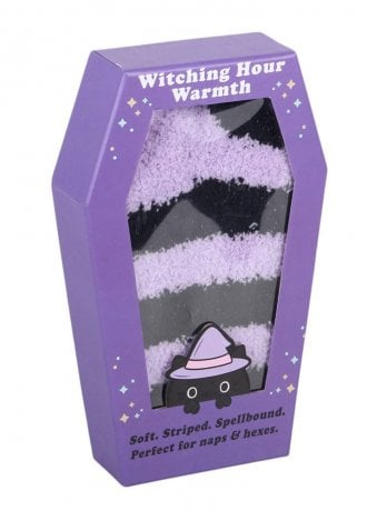 Attitude Clothing Pastel Purple Striped Socks In Coffin Gift Box
