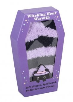 Pastel Purple Striped Socks In Coffin Gift Box