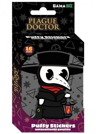 Attitude Clothing Plague Doctor Puffy Stickers in Embossed Tin