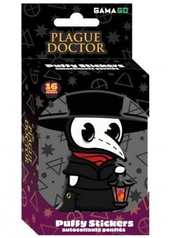 Plague Doctor Puffy Stickers in Embossed Tin