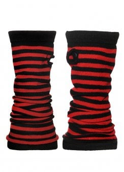 Red & Black Striped Armwarmers