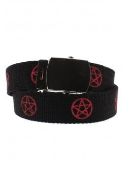 Red Pentagram Canvas Belt
