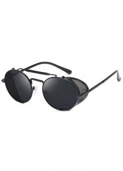 Round Lens Mesh Side Sunglasses