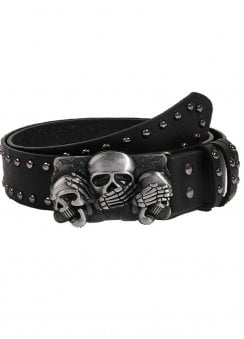 See No Evil Triple Skull Belt