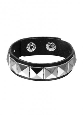 Attitude Clothing Silver Pyramid Stud Wristband