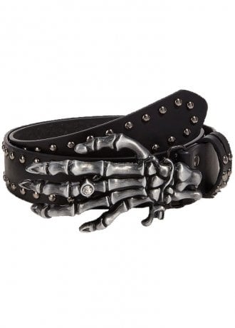 Attitude Clothing Skeleton Hand Studded Belt