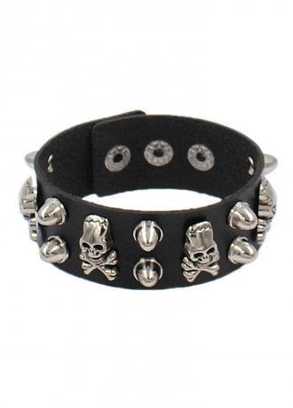 Attitude Clothing Skulls & Studs Wristband