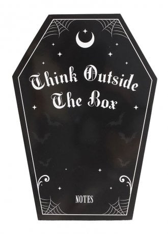 Attitude Clothing Think Outside The Box Coffin Shaped Notebook