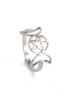 Triple Moon Goddess Ring